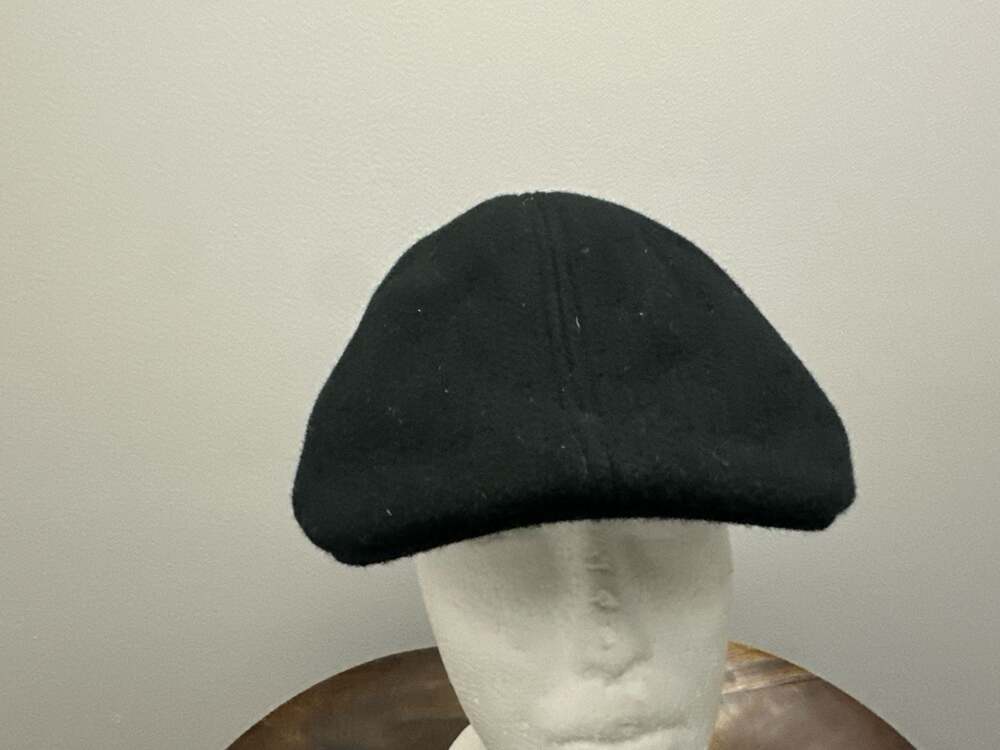 Wigens Black Wool Quilted Flat Cap Size 58